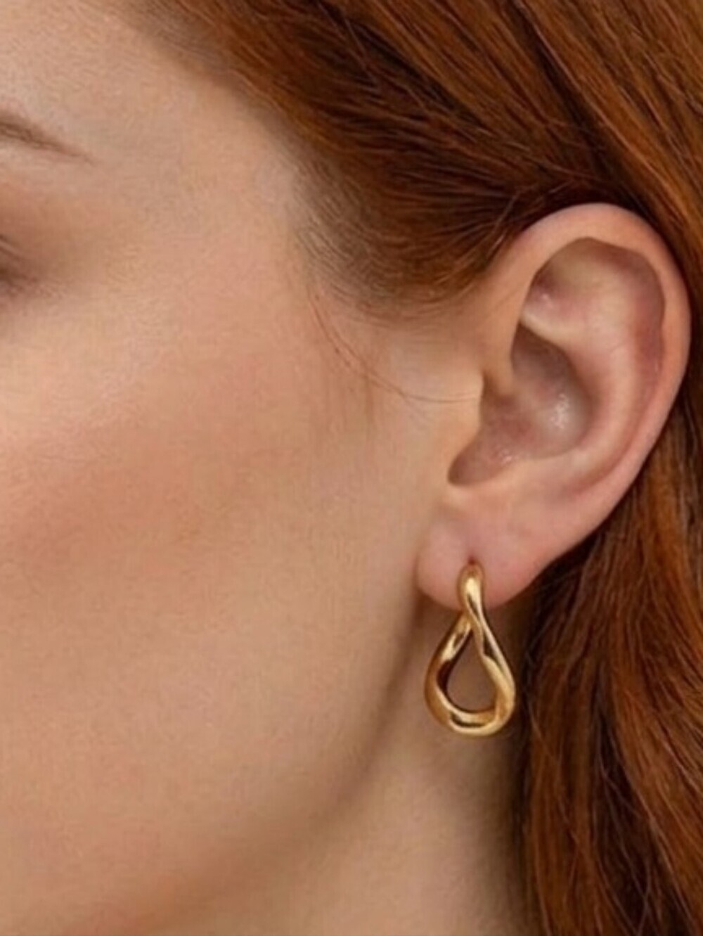Chunky Gold Hoop Earrings Wavy Twisted Geometric Fashion Accessories NWT